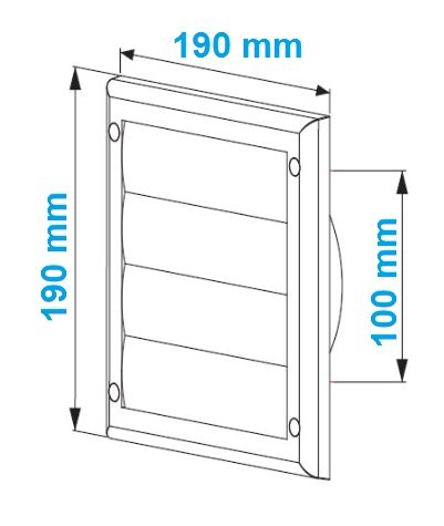 FUSSY CHOICE LTD - Rejilla de ventilación (plástico, 100 mm, compuertas de gravedad), color blanco