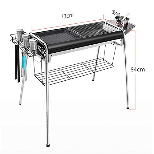 FYLD Conveniente Exterior BBQ,Inoxidable Parrillas,Barbacoas de Carbón de Leña,Asador Portátil - Adecuado para Picnic al Aire Libre terraza Patio Camping,73 * 35 * 84cm