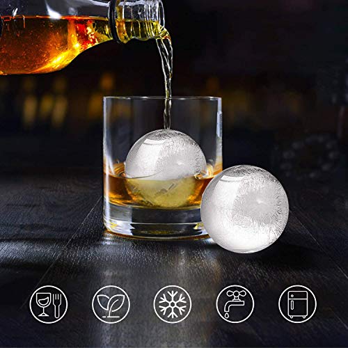 FYLINA Cubitos de Hielo 3 Paquetes Bandeja de Hielo de Silicona Libre de BPA Molde de Cubitos de Hielo Grande con Tapa para Whisky, Comida para Bebés, Cola, Cócteles