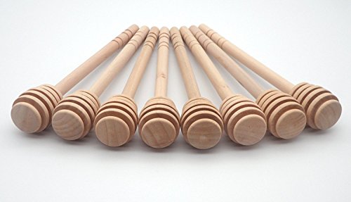 Fyuan Mini Cuchara de miel 5,7 pulgadas de astillas de madera Para Miel Varilla de Agitación Portátil, Mini Para Miel Dispensación Recogida Agitación de Varilla de Miel, Juego de 8