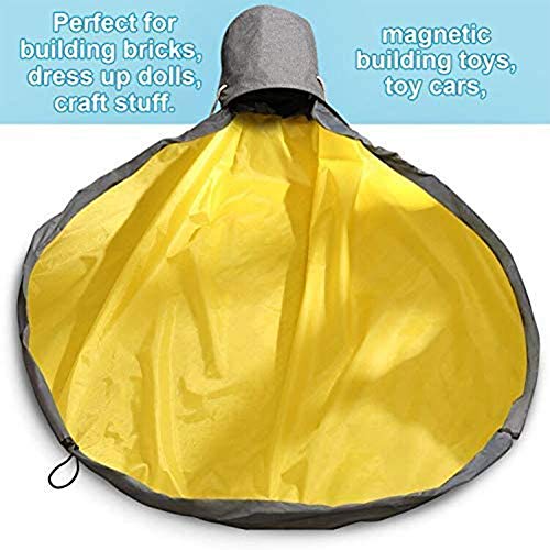 FYYTRL Juguete Cesta del almacenaje y Mat Juego Grande, Plegable Juguete Bolsa de Almacenamiento con la Estera de Juegos para niños, con cordón Juguete Cubo de Almacenamiento