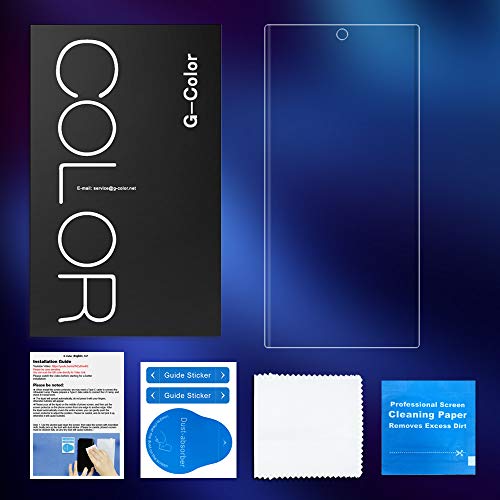 G-Color Galaxy Note10 Protector Pantalla, [Alta Viscosidad], Cristal Vidrio Templado de 3D [Alta Sensibilidad] [9H Dureza] Protector de Pantalla para Samsung Galaxy Note 10