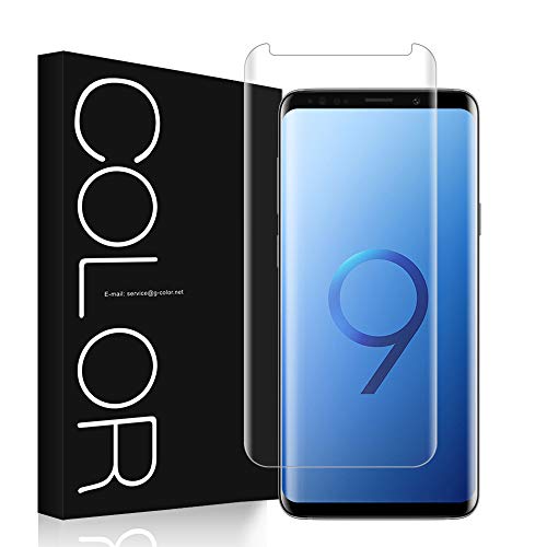G-Color Galaxy S9 Protector Pantalla, [Alta Viscosidad], Cristal Vidrio Templado de 3D [Cobertura [Anti-Choque][Alta Sensibilidad] Protector de Pantalla para Samsung Galaxy S9
