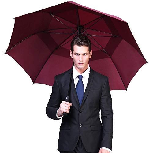 G4Free 54/62/68 Pulgadas Paraguas de Golf Abierto Automático Extra Grande de Gran Tamaño Doble Toldo Venteado Impermeable A Prueba de Viento Palo Paraguas
