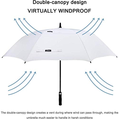 G4Free 54/62/68/72 Pulgadas Sombrilla de Golf a Prueba de Viento Toldo Doble Ventilado Extra Grande de Gran Tamaño Automático Abierto Impermeable Palos Paraguas