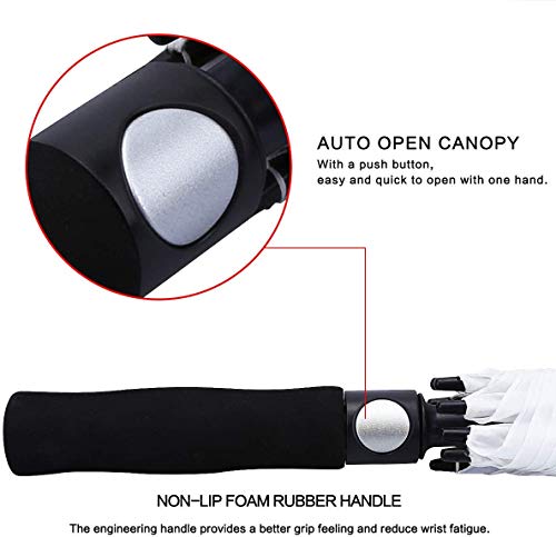 G4Free 54/62/68/72 Pulgadas Sombrilla de Golf a Prueba de Viento Toldo Doble Ventilado Extra Grande de Gran Tamaño Automático Abierto Impermeable Palos Paraguas