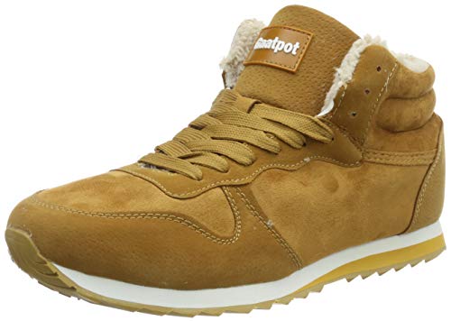 Gaatpot Zapatos Invierno Botas Forradas de Nieve Zapatillas Sneaker Botines Planas para Hombres Mujer Amarillo EU 35.5 = CN 36