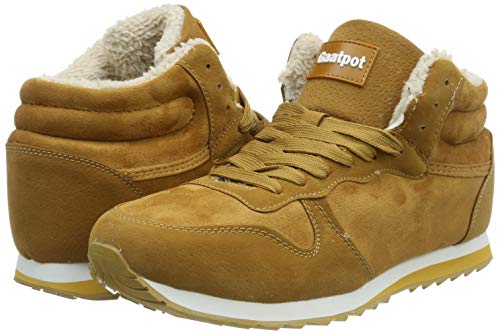 Gaatpot Zapatos Invierno Botas Forradas de Nieve Zapatillas Sneaker Botines Planas para Hombres Mujer Amarillo EU 35.5 = CN 36