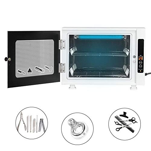 Gabinete de esterilizador UV Herramienta de Limpieza de Caja de desinfección Profesional con función de desinfección de ozono para Toallas Tijeras Pinzas para uñas, Herramientas de manicura(UE)