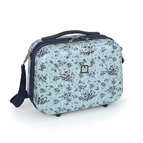 Gabol - Betsy | Neceser de Viaje Rigido con Medidas 28 x 35 x 18 cm y Estampado Floral Azul