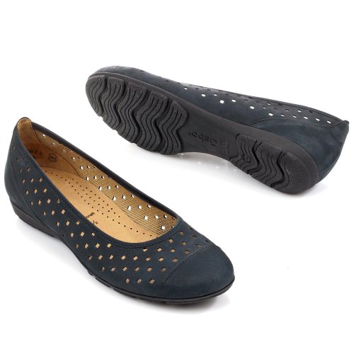 Gabor Ruffle - Sandalias de Vestir de Cuero Nobuck para Mujer Azul Azul 40