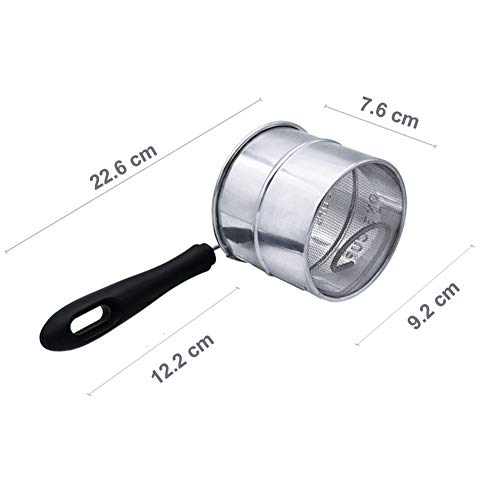 Gaer Tamiz de harina de Acero Inoxidable, Bien Manual de Alambre de Malla de tamiz de la Cocina, Mango Antideslizante, Accesorios para el horneado, Que Sirve para tamizar el azúcar en Polvo