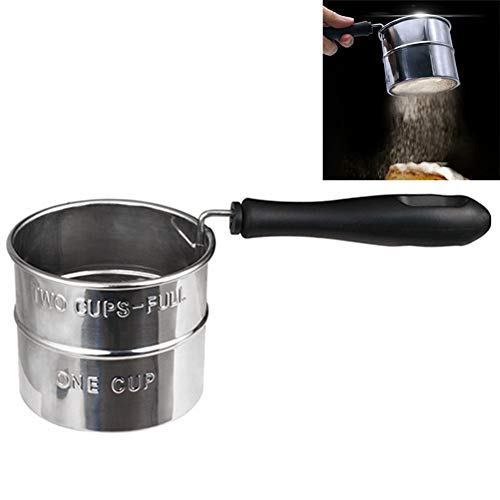 Gaer Tamiz de harina de Acero Inoxidable, Bien Manual de Alambre de Malla de tamiz de la Cocina, Mango Antideslizante, Accesorios para el horneado, Que Sirve para tamizar el azúcar en Polvo