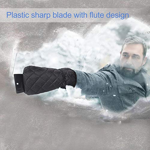 Gafild Raspador de Hielo Guante, ABS rasqueta Cepillo de Nieve con EVA Guante Forrado Rascadores de hielo para Parabrisas de Coches SUV Autos Camión y Camionetas