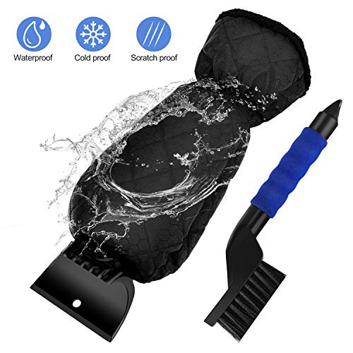 Gafild Raspador de Hielo Guante, ABS rasqueta Cepillo de Nieve con EVA Guante Forrado Rascadores de hielo para Parabrisas de Coches SUV Autos Camión y Camionetas