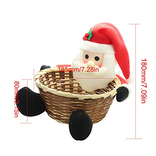 Galapar Cesta de almacenaje para Navidad Caja de Dulces Soporte de Cesta de Almacenamiento Decoraciones navideñas Regalos Suministros de Navidad