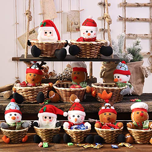 Galapar Cesta de almacenaje para Navidad Caja de Dulces Soporte de Cesta de Almacenamiento Decoraciones navideñas Regalos Suministros de Navidad