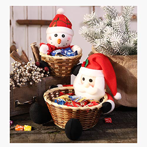 Galapar Cesta de almacenaje para Navidad Caja de Dulces Soporte de Cesta de Almacenamiento Decoraciones navideñas Regalos Suministros de Navidad