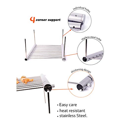 Galapara Barbacoa Portátil de Acero Inoxidable Barbacoa, Mini Bolsillo Plegable Parrillada Asador al Aire Libre BBQ de Carbón para Cocinar Camping Senderismo Picnics