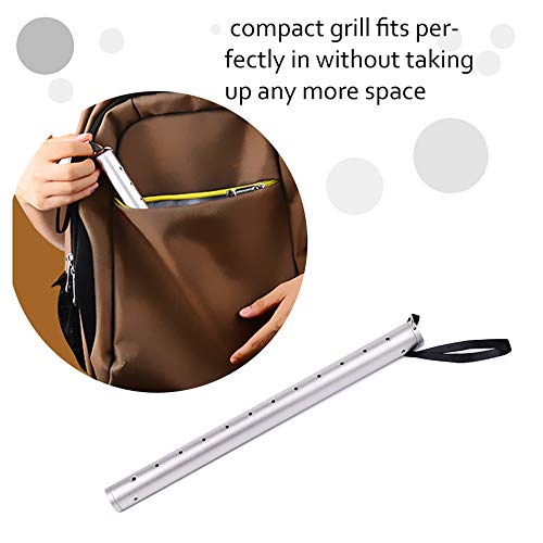 Galapara Barbacoa Portátil de Acero Inoxidable Barbacoa, Mini Bolsillo Plegable Parrillada Asador al Aire Libre BBQ de Carbón para Cocinar Camping Senderismo Picnics