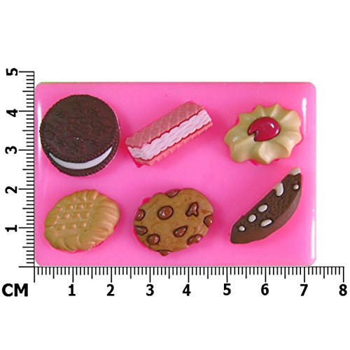 Galletas de Chocolate de Oblea Jammie Dodger Oreo Molde de silicona para la torta de Decoración Pastel de Cupcake Toppers Glaseado Sugarcraft Tool por Fairie Blessings