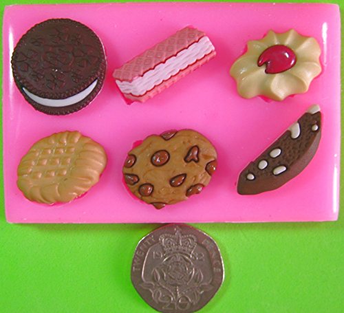 Galletas de Chocolate de Oblea Jammie Dodger Oreo Molde de silicona para la torta de Decoración Pastel de Cupcake Toppers Glaseado Sugarcraft Tool por Fairie Blessings
