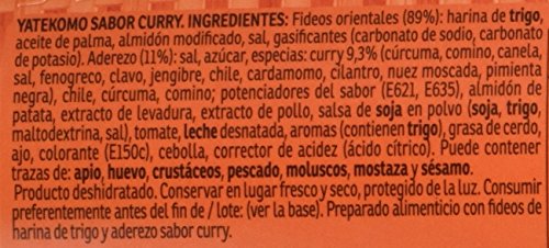 Gallina Blanca - Yatekomo Curry - Fideos orientales - 61 g - [Pack de 8]