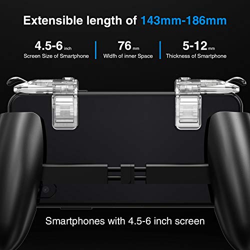 GameSir F2 Disparador para Juegos Gatillos para Disparar y Apuntar Botón L1R1 Trigger de Fuego para Juegos Móviles PUBG Fortnite Rules of Survival para Android iOS Smartphone (1 par, sin Joystick)