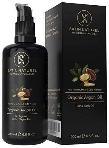 GANADOR 06/20* Aceite de Argán ORGÁNICO Certificado Vegano 200ml - 100% Puro, Nativo y Prensado en Frío - Cuidado Hidratante Antiarrugas para Piel, Pelo y Uñas - Cosmética Natural