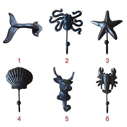 Gancho para colgar en la pared, diseño de ballena de hierro fundido, ideal para decoración del hogar o dormitorio