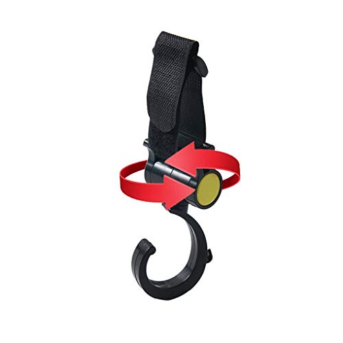 Ganchos Carrito Bebe, ganchos colgador universal para cochecitos de bebé,bolso o cambiador en el manillar de la Sillita, Cochecito o Silla de Ruedas. Pack de 2. Ajuste Universal, color negro