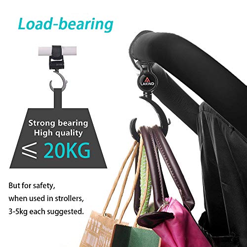 Ganchos Carrito Bebé Ganchos para Cochecito Engancha Tus Bolsas de la Compra Bolso o Cambiador en el Manillar de la Sillita Cochecito o Silla de Ruedas Ajuste Universal, 4 Pack