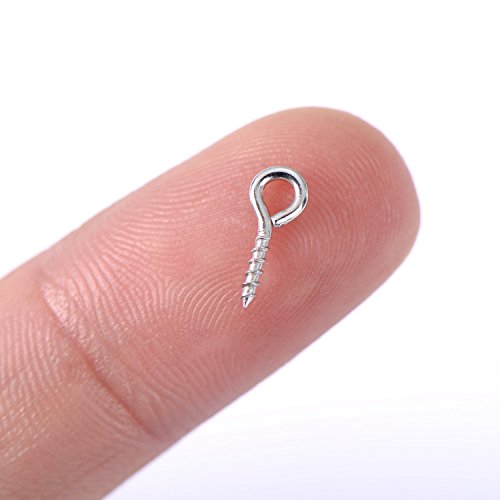 Ganchos de Tornillo de 4 mm con Aro de 10 mm Acero Inoxidable hembrillas para Resina, Joya, Cuenta y Plástico, 100 Piezas