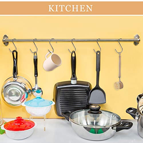Ganchos en Forma de S Multiuso 4 Pulgadas de S Ganchos de Metal de Acero Inoxidable con Extremos de Bola Ideal para Colgar Bufanda Toalla de Baño Ollas y Sartenes Plantas 20 Piezas (Plata)