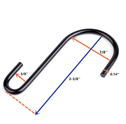 Ganchos en forma de S Yesland de acero negro resistente para colgar sartenes, ollas, abrigos, bolsos, plantas en la cocina, tienda de trabajo, baño, dormitorio y jardín