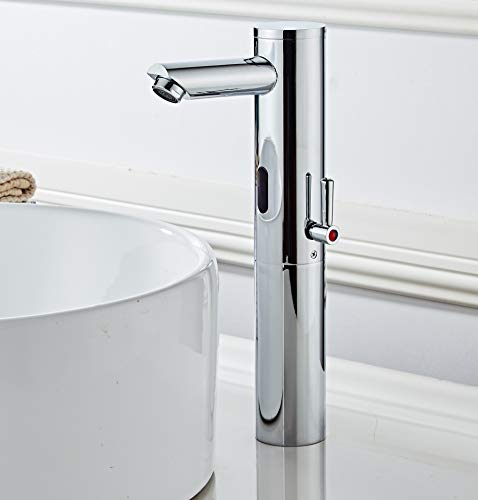 Gangang Grifo Automático,Grifo sin Contacto,Grifo de Lavabo Automático con Sensor IR de Alto Cuerpo Para Lavabo Moderno y Sin Contacto Para Agua Fría y Caliente, Solo CC…