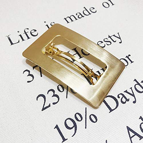 gao Pin De Horquillas De Estilo De Color Sólido Escarchado De Metal Geométrico Cuadrado para Niñas Horquilla Accesorios para El Cabello