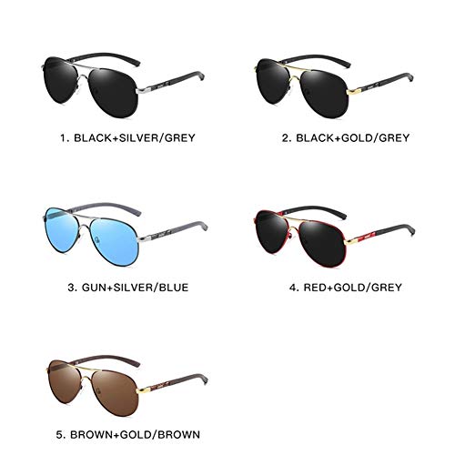 GAOLILI Lentes de conducción Gafas de Sol polarizadas diseñador Cuadrado Retro Sun Unisex conducción de Pesca de Aluminio Accesorios de los vidrios (Color : A)