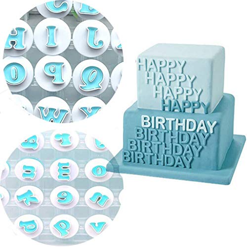 Gaorb Juego de moldes Herramientas de decoración de Pasteles Herramientas de Fondant Conjunto de Caracteres alfanuméricos Cortadores de Fondant Herramientas para Fondant, azúcar de Almendra, Galletas