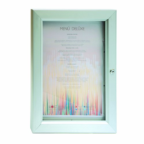 García de Pou 146.46 Porta-Menus Luminosos, 52 x 40 x 3.2 Cm, Plateado
