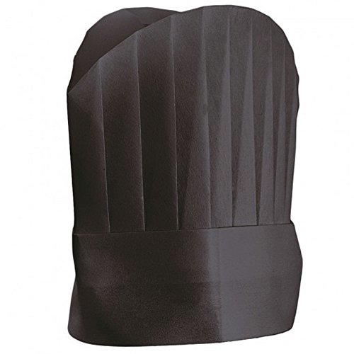García de Pou 193.66 Gorros Continental Chef's Round Top, 25 cm, Negro