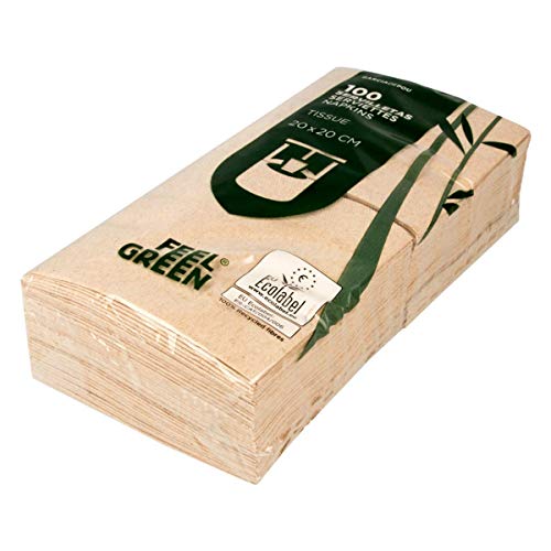 Garcia De Pou - Servilletas reciclados 2 capas 18 G/m² en caja, papel, marrón, 20 x 20 cm, 100 unidades