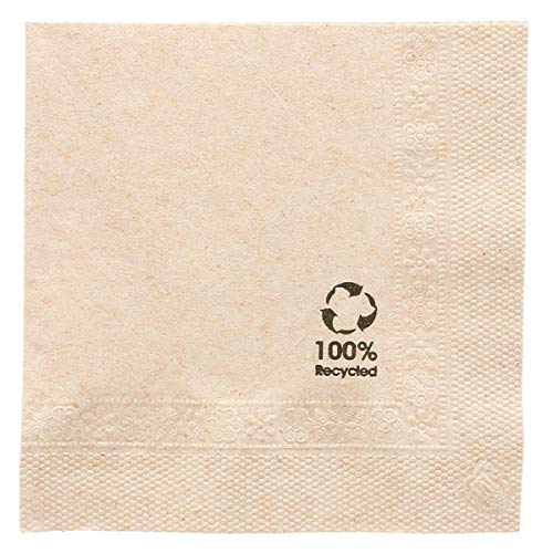Garcia De Pou - Servilletas reciclados 2 capas 18 G/m² en caja, papel, marrón, 20 x 20 cm, 100 unidades