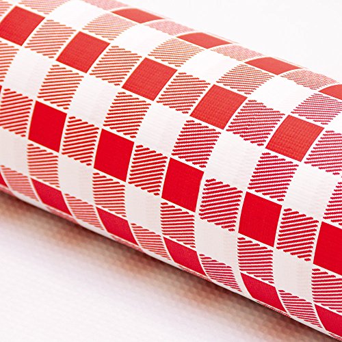 García de Pou Vichy Manteles en Rollo, Papel, Blanco y Rojo, 1.2 x 100 Metros