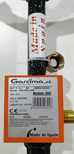 Garcima 20301 - Pallero Anillo quemador de gas natural, 30 cm, Negro