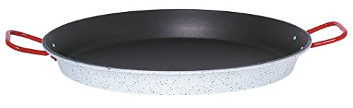 Garcima 5020515 Paellera Valenciana Antiadherente para 10 Personas 42 cm, Acero, Negro/Rojo, 12 Pack