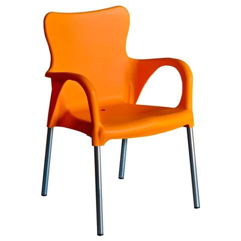 Garden Life 8306AL-07 Sillón apilable, Naranja, 46x54x86 cm