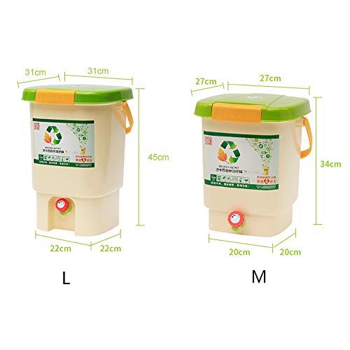 Gardening Tools Cubo de compostaje de Cocina Interior, Contenedores de Reciclaje de residuos domésticos con Tapa, Fermentador de plástico con Grifo, Fertilizante orgánico nutricional casero ZDDAB