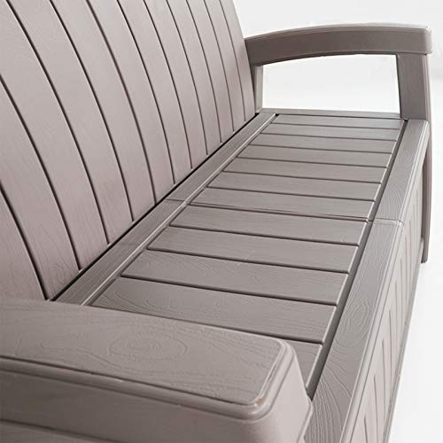Gardiun Banco Arcón de Resina para Jardín Vita Light Gray 124x66x90 cm 230 L