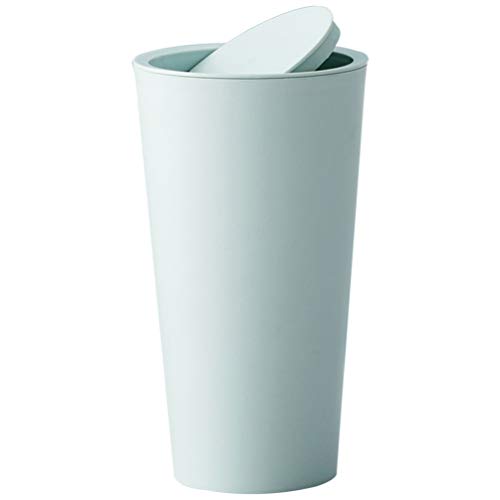 Garneck 2 Piezas de Basura de Escritorio Mini Mesa de Basura Pequeña Papelera de Basura con Tapa Encimera de Tocador de Baño para Oficina de Hotel en Casa Verde Azul